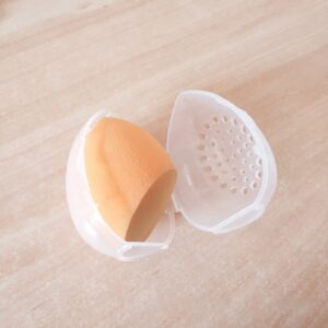 Empty Makeup Sponge Storage Box Plastic Egg Shaped Cosmetic Puff Organizer Rack Portable Makeup Blender Holder 2