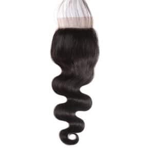 Body Wave 4x4 Lace Closure Swiss Lace Natural Color Megalook Remy Human Hair Middle Free Part