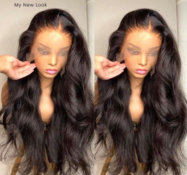 Lace Front Human Hair Wigs Brazilian Body Wave Wig HD Transparent Lace Front Wig 30 Inch 6 1