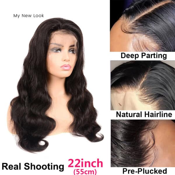 Lace Front Human Hair Wigs Brazilian Body Wave Wig HD Transparent Lace Front Wig 30 Inch 7 1