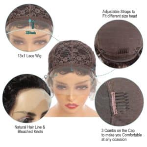 Short Pixie Cut Wig Human Hair Brazilian Remy 13 1 Transparent Lace For Black Women Colored 1