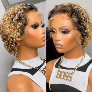 Short Pixie Cut Wig Human Hair Brazilian Remy 13 1 Transparent Lace For Black Women Colored 3