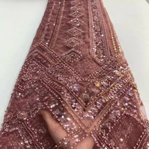 2022 African Beads Groom Lace Fabric 5 Yards High Quality French Beaded Embroidery Sequins Tulle Fabric