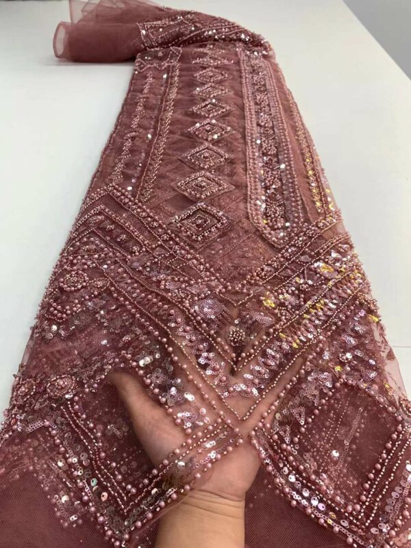 2022 African Beads Groom Lace Fabric 5 Yards High Quality French Beaded Embroidery Sequins Tulle Fabric