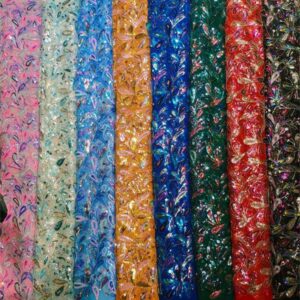 2022 African Fashion High Quality Handmade Sequins Lace Luxury Beaded Tulle Lace Fabric French For Women 2