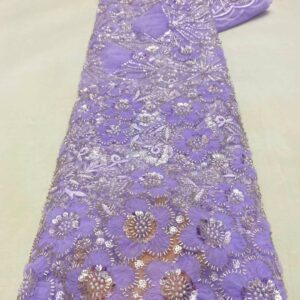 2022 High Quality African Nigerian Tulle Lace Fabric Beads Groom Embroidery French With Sequins Lace For 2