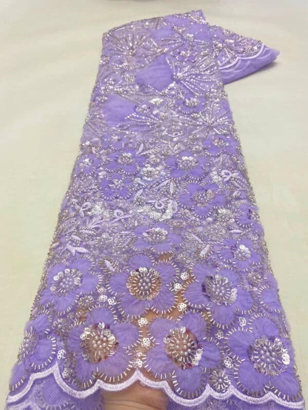 2022 High Quality African Nigerian Tulle Lace Fabric Beads Groom Embroidery French With Sequins Lace For 2