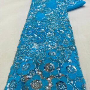 2022 High Quality African Nigerian Tulle Lace Fabric Beads Groom Embroidery French With Sequins Lace For