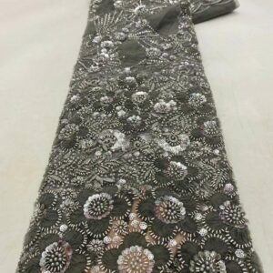 2022 High Quality African Nigerian Tulle Lace Fabric Beads Groom Embroidery French With Sequins Lace For 4