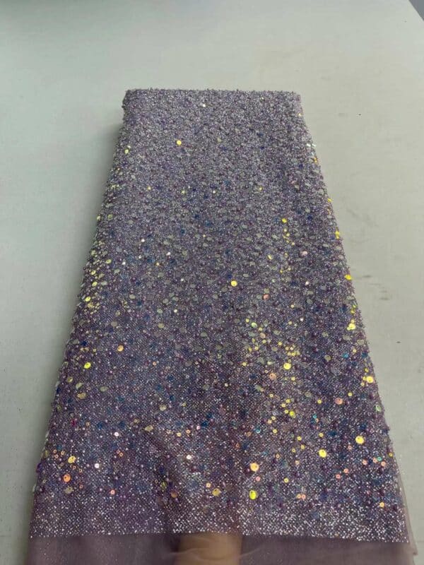 5 Yards Sequins Tulle Lace Fabric African Lace Fabric High Quality With Pearl Nigerian French Net 4