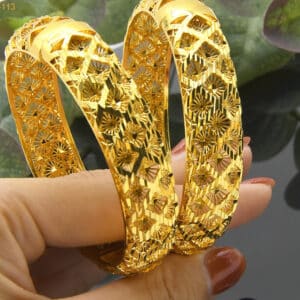 ANIID 24K Dubai Plated Bangles Bracelet For Women African Indian Gold Bangle Jewellery Luxury Arabic Female 1 1