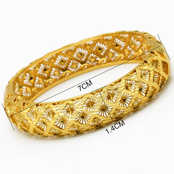 ANIID 24K Dubai Plated Bangles Bracelet For Women African Indian Gold Bangle Jewellery Luxury Arabic Female 3 1