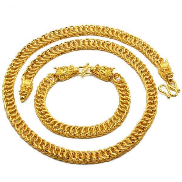 ANIID 24k Gold Plated Dragon Head Necklace Set For Men Wedding Heavy Punk Rock Hip Hop 3.jpg 640x640 3