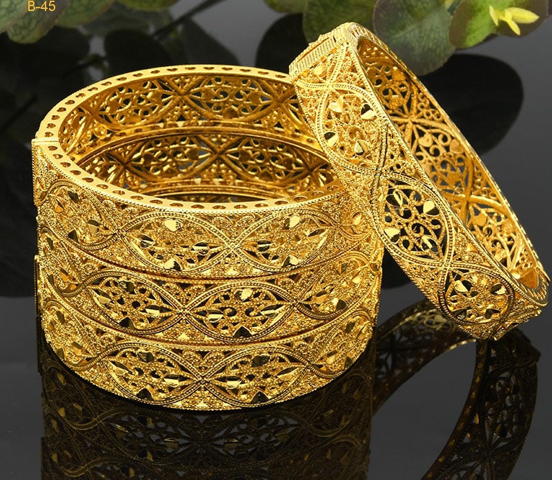 ANIID African Gold Bracelet For Women 24k Charm Bangles Luxury Gold Plated Indian Bangle Bracelet Wedding 2 1