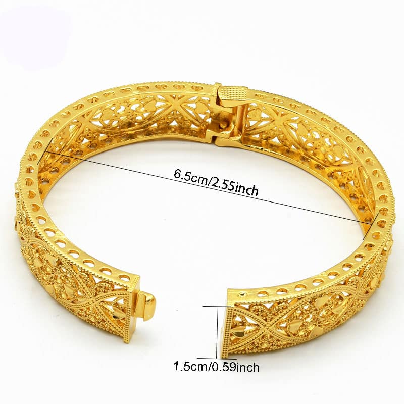 ANIID African Gold Bracelet For Women 24k Charm Bangles Luxury Gold Plated Indian Bangle Bracelet Wedding 4 1