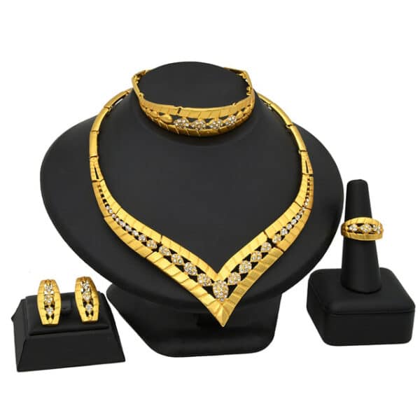 ANIID African Jewelry Set Big Necklace Dubai Ethiopian Gold Color Jewelery Earring Bracelet For Women Bridal 14.jpg 640x640 14