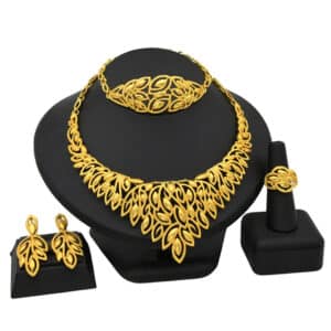 ANIID African Jewelry Set Big Necklace Dubai Ethiopian Gold Color Jewelery Earring Bracelet For Women Bridal 3 1.jpg 640x640 3 1
