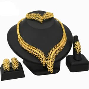 ANIID African Jewelry Set Big Necklace Dubai Ethiopian Gold Color Jewelery Earring Bracelet For Women Bridal 7 1.jpg 640x640 7 1