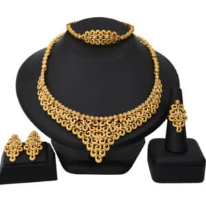 ANIID African Jewelry Set Big Necklace Dubai Ethiopian Gold Color Jewelery Earring Bracelet For Women Bridal 8 1.jpg 640x640 8 1