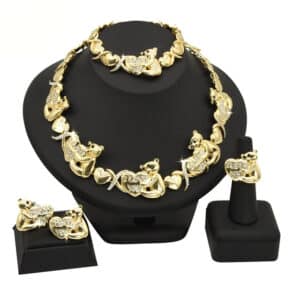 ANIID Bear Heart Xoxo Necklace Wedding Nigeria Jewelry Sets For Women Ethiopian 24k Gold Color Dubai 4 1.jpg 640x640 4 1