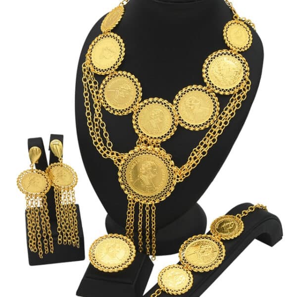 ANIID Coin Dubai Gold Plated Jewelry Sets For Women African Ethiopian Bridal Wedding Luxury Necklace Bracelet 5 1.jpg 640x640 5 1