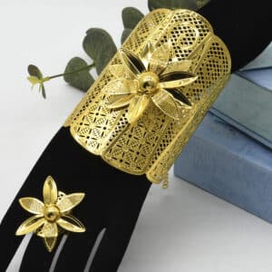 ANIID Dubai Bangle With Ring For Women Big Adjustable Gold Color Bracelets Indian Cuff Bangles Wedding 6