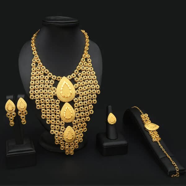 ANIID Dubai Big Copper 24K Gold Color Jewelry Set For Women African Wedding Necklaces Ethiopian Set 4 1.jpg 640x640 4 1