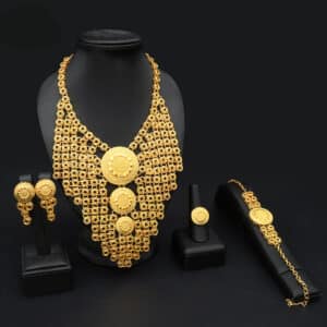 ANIID Dubai Big Copper 24K Gold Color Jewelry Set For Women African Wedding Necklaces Ethiopian Set 5.jpg 640x640 5