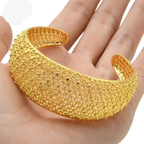 ANIID Dubai Gold Color Woman Bracelet With Ring Luxury Wedding Designer African Cuff Ethiopian Jewelry Indian 1 1.jpg 640x640 1 1