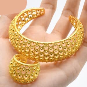 ANIID Dubai Gold Color Woman Bracelet With Ring Luxury Wedding Designer African Cuff Ethiopian Jewelry Indian 5 1.jpg 640x640 5 1