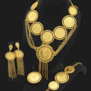 ANIID Dubai Gold Plated Coin Necklace Bracelet Jewelry Sets For Women African Ethiopian Bridal Wedding Luxury 17 1.jpg 640x640 17 1