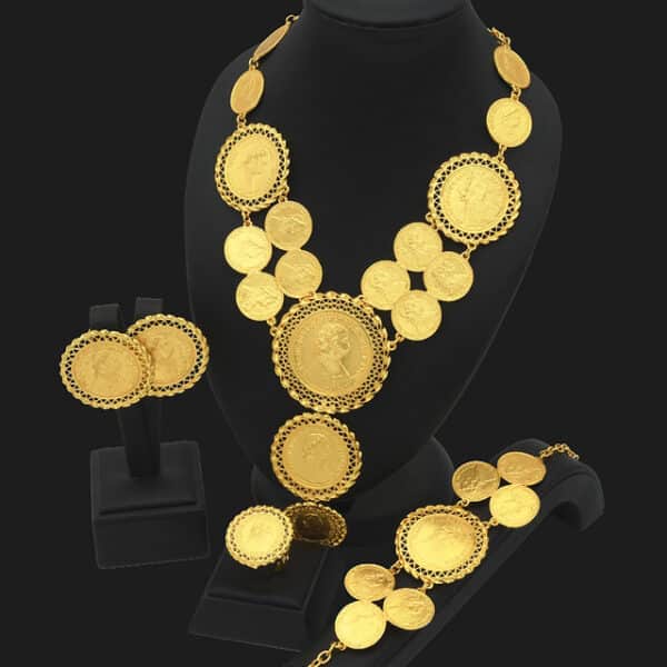 ANIID Dubai Gold Plated Coin Necklace Bracelet Jewelry Sets For Women African Ethiopian Bridal Wedding Luxury 18 1.jpg 640x640 18 1