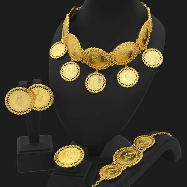 ANIID Dubai Gold Plated Coin Necklace Bracelet Jewelry Sets For Women African Ethiopian Bridal Wedding Luxury 19 1.jpg 640x640 19 1