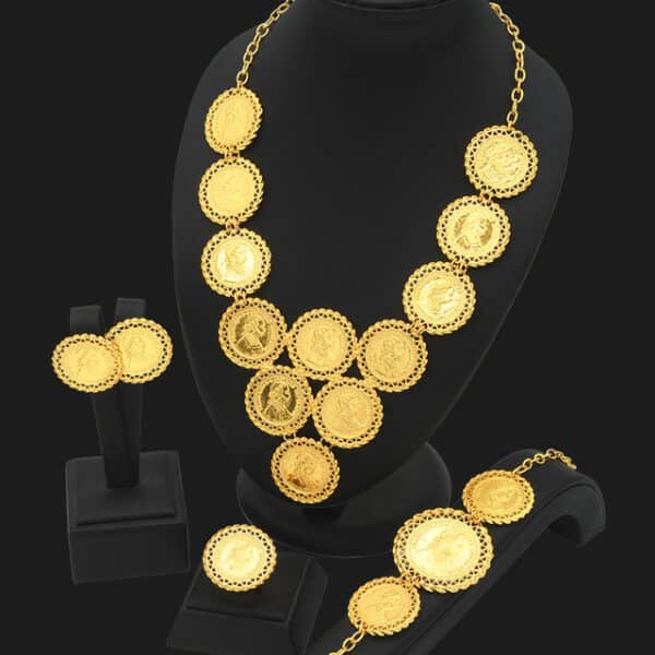 ANIID Dubai Gold Plated Coin Necklace Bracelet Jewelry Sets For Women African Ethiopian Bridal Wedding Luxury 23 1.jpg 640x640 23 1