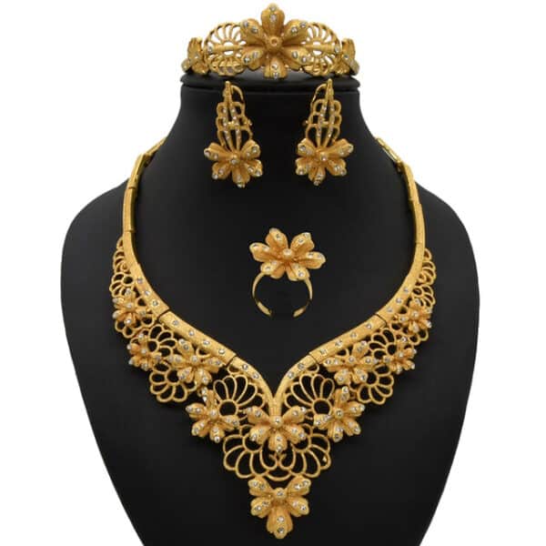 ANIID Dubai Jewelery Sets Bridal Gold Plated African Necklace And Earrings Set Women Indian Jewellery Wedding 4 1.jpg 640x640 4 1