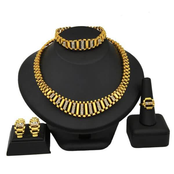ANIID Ethiopian Gold Plated Jewelry Set For Women Dubai 24K Necklace Earring Bracelet Rings Wedding Habesha 1 1.jpg 640x640 1 1