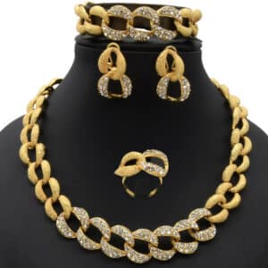 ANIID Ethiopian Gold Plated Jewelry Set For Women Dubai 24K Necklace Earring Bracelet Rings Wedding Habesha 2 1.jpg 640x640 2 1