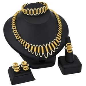 ANIID Ethiopian Gold Plated Jewelry Set For Women Dubai 24K Necklace Earring Bracelet Rings Wedding Habesha 3 1.jpg 640x640 3 1