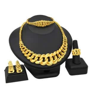 ANIID Ethiopian Gold Plated Jewelry Set For Women Dubai 24K Necklace Earring Bracelet Rings Wedding Habesha 4 1.jpg 640x640 4 1