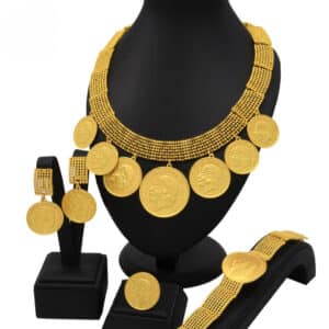 ANIID Ethiopian Gold Plated Jewelry Sets Coin Tassel Pendant Necklace Bracelets Dubai Party Bridal Wedding Fashion 3 1.jpg 640x640 3 1