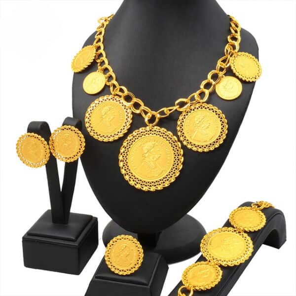 ANIID Ethiopian Gold Plated Jewelry Sets Coin Tassel Pendant Necklace Bracelets Dubai Party Bridal Wedding Fashion 4 1.jpg 640x640 4 1