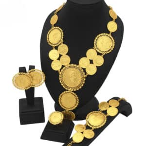 ANIID Ethiopian Gold Plated Jewelry Sets Coin Tassel Pendant Necklace Bracelets Dubai Party Bridal Wedding Fashion 7.jpg 640x640 7