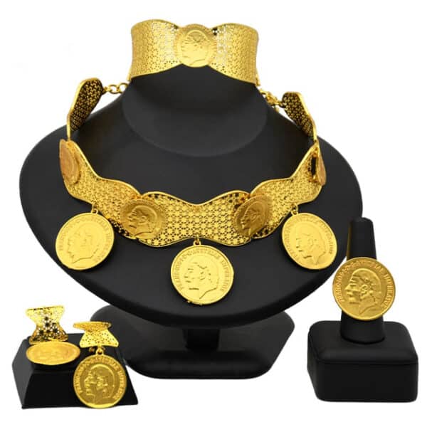 ANIID Ethiopian Golden Jewelry Set Big Coin Tassel Necklace Earring Ring Dubai Gift For Women African 3 1.jpg 640x640 3 1