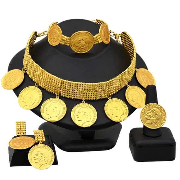 ANIID Ethiopian Golden Jewelry Set Big Coin Tassel Necklace Earring Ring Dubai Gift For Women African 5 1.jpg 640x640 5 1