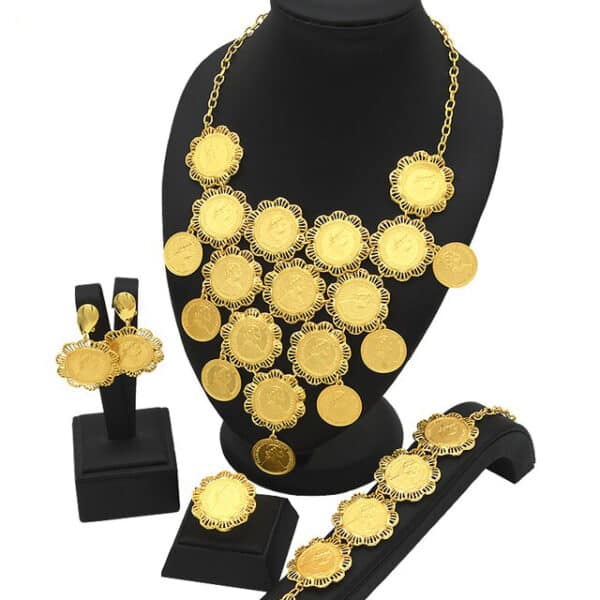 ANIID Ethiopian Luxury Gold Plated Coin Tassel Pendant Necklace Jewelry Sets African Dubai Bridal Wedding Choker 10 1.jpg 640x640 10 1