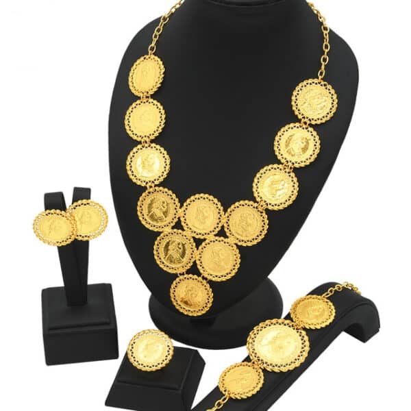 ANIID Ethiopian Luxury Gold Plated Coin Tassel Pendant Necklace Jewelry Sets African Dubai Bridal Wedding Choker 4 1.jpg 640x640 4 1