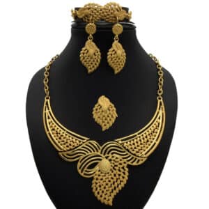 ANIID Indian Necklace Set Wedding Dubai Gold Plated Jewelry Sets For Women Bracelet Earring Ring Bridal 1 1.jpg 640x640 1 1