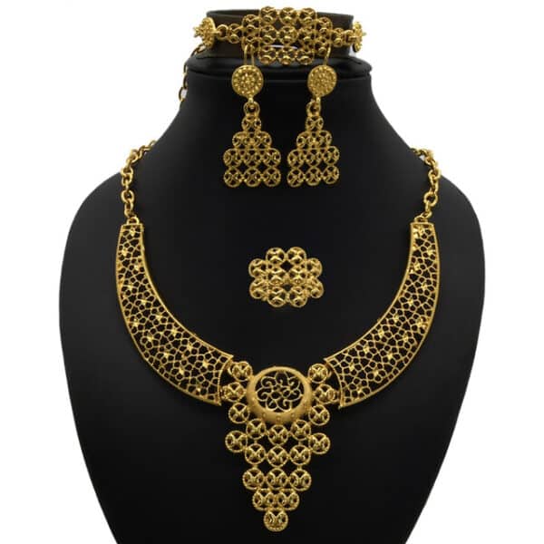 ANIID Indian Necklace Set Wedding Dubai Gold Plated Jewelry Sets For Women Bracelet Earring Ring Bridal 6 1.jpg 640x640 6 1