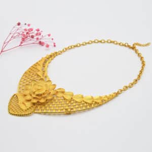 ANIID Jewelery Sets 24K Flower Earrings Gold Plated Tibetan Rings For Women Wedding Collection Pearl Bracelet 2 1