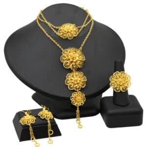 ANIID Luxury Dubai Jewelry Set For Women Flower With Tassel Gold Plated Big Nigerian Indian Bridal 2 1.jpg 640x640 2 1